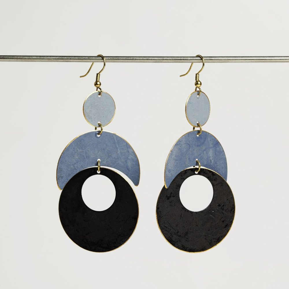 Asya Patina Earrings -Grey